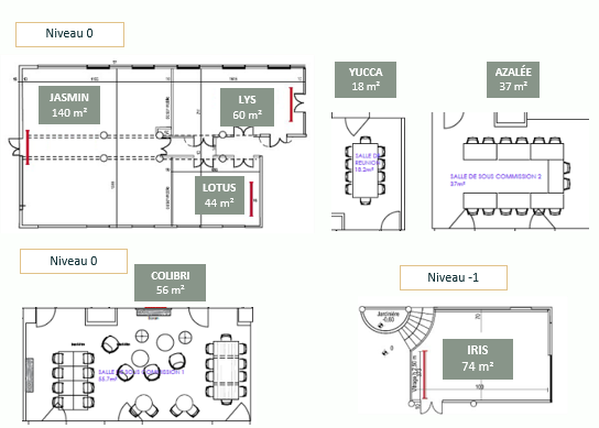 Plan des salles de séminaire Hôtel Altéora site du Futuroscope